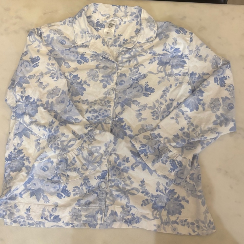 Pottery Barn Teen LoveShackFancy Flannel pajama set Blue - Picture 3 of 7